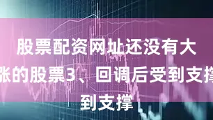 股票配资网址还没有大涨的股票3、回调后受到支撑